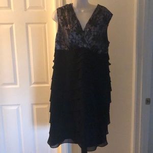 Elegant black cocktail dress with lace